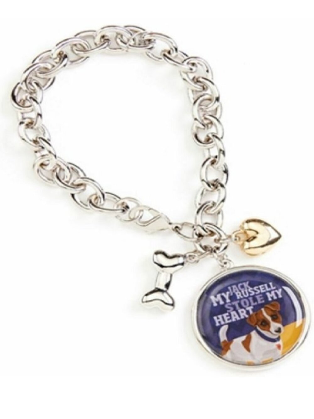 "My Jack Russell Stole My Heart" Who's Your Doggy Charm Bracelet